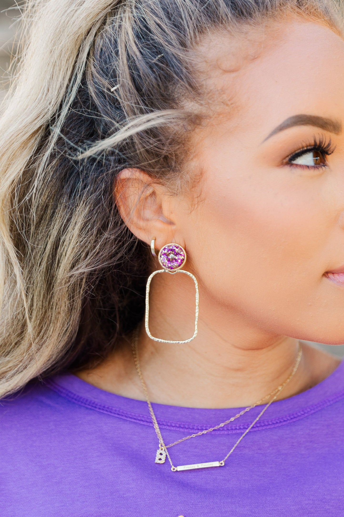 Gameday Glitter Top Hoops