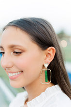 Load image into Gallery viewer, Green Glitter Stick Hoops
