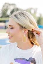 Load image into Gallery viewer, Yellow Glitter Stick Hoops

