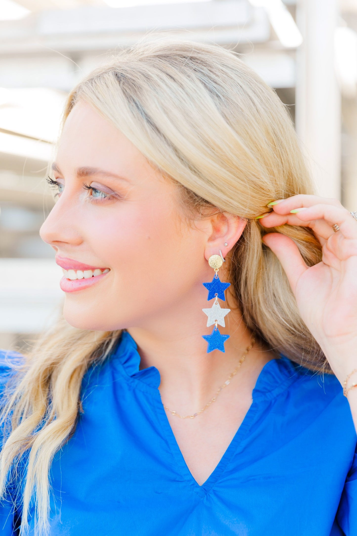 Blue/Silver Glitter Triple Stars