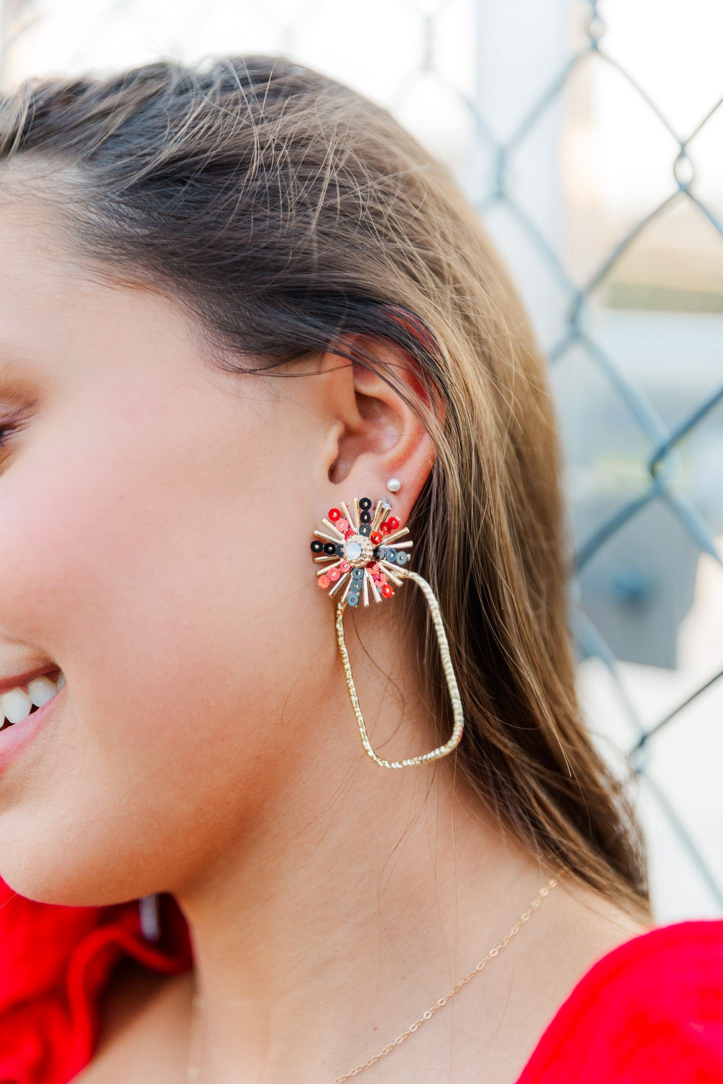 Gameday Sequin Sunburst Hoops