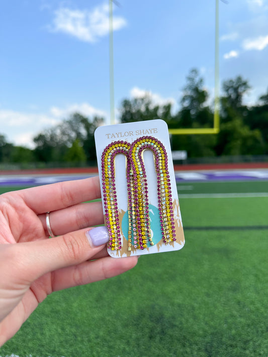 Purple/Gold Rhinestone Chain Drops