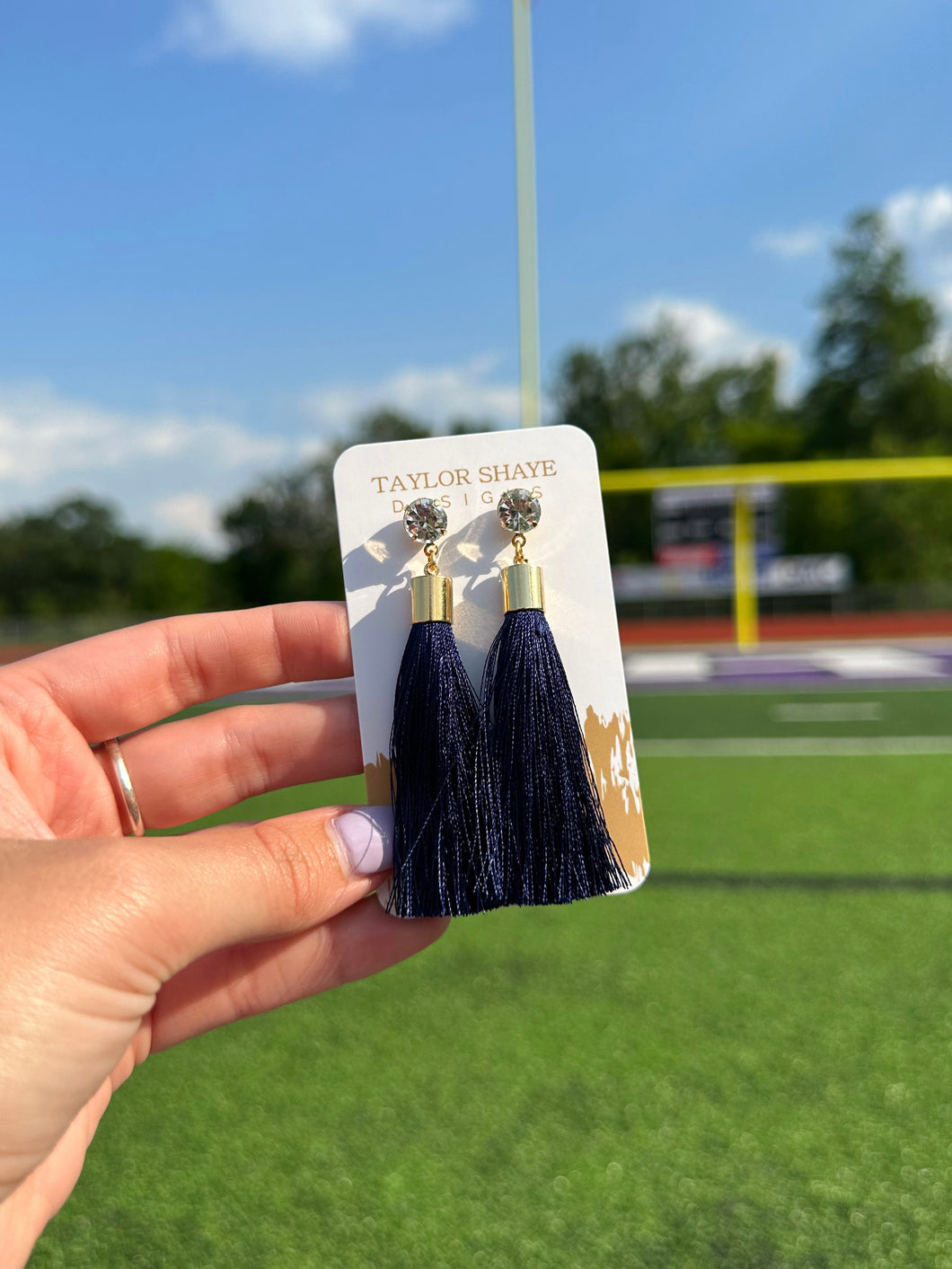 Navy Silk Tassels