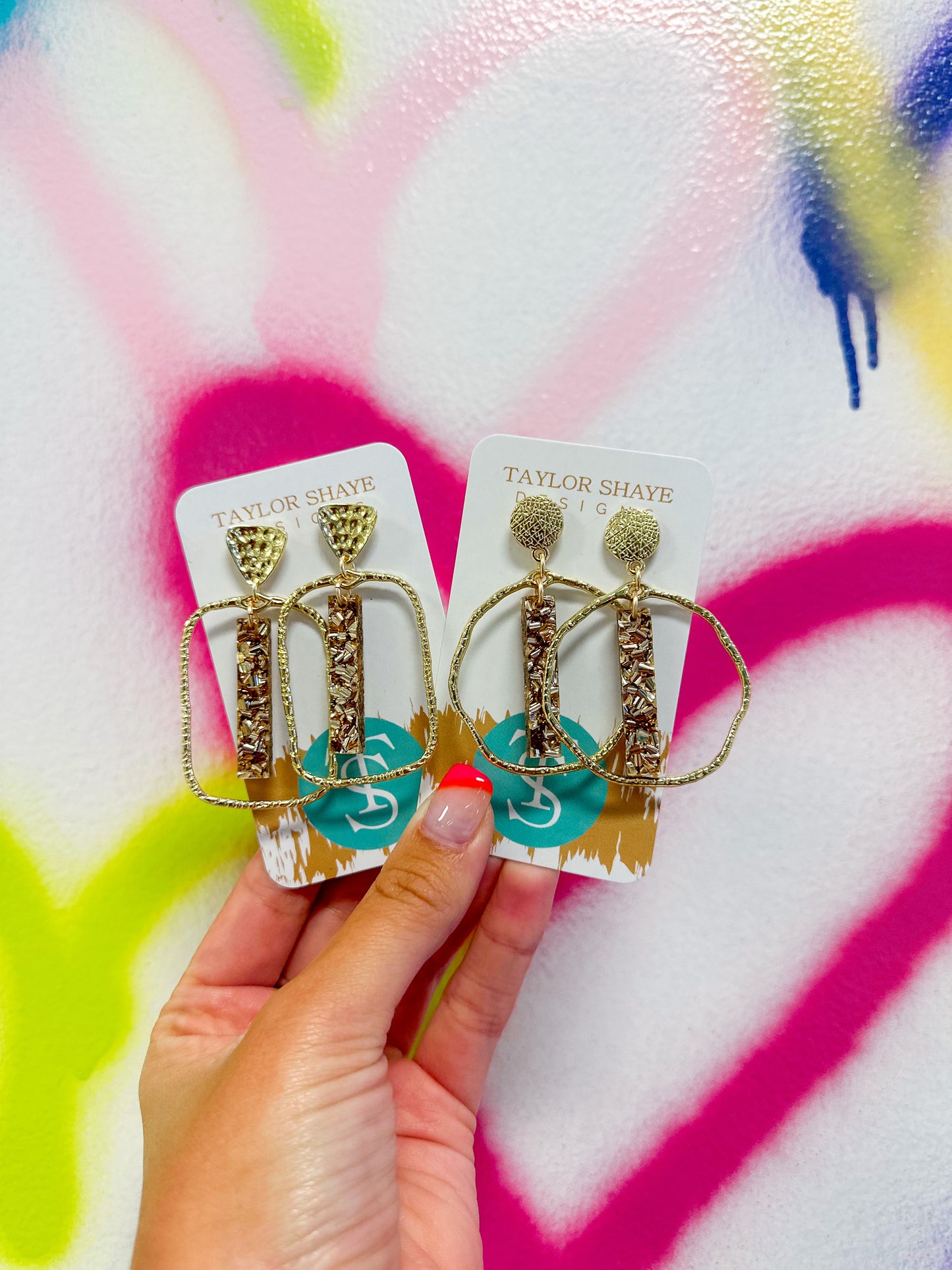 Gold Brighter Days Stick Hoops