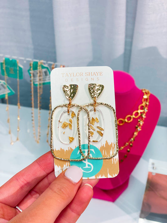 Gold Leaf Oval Hoops