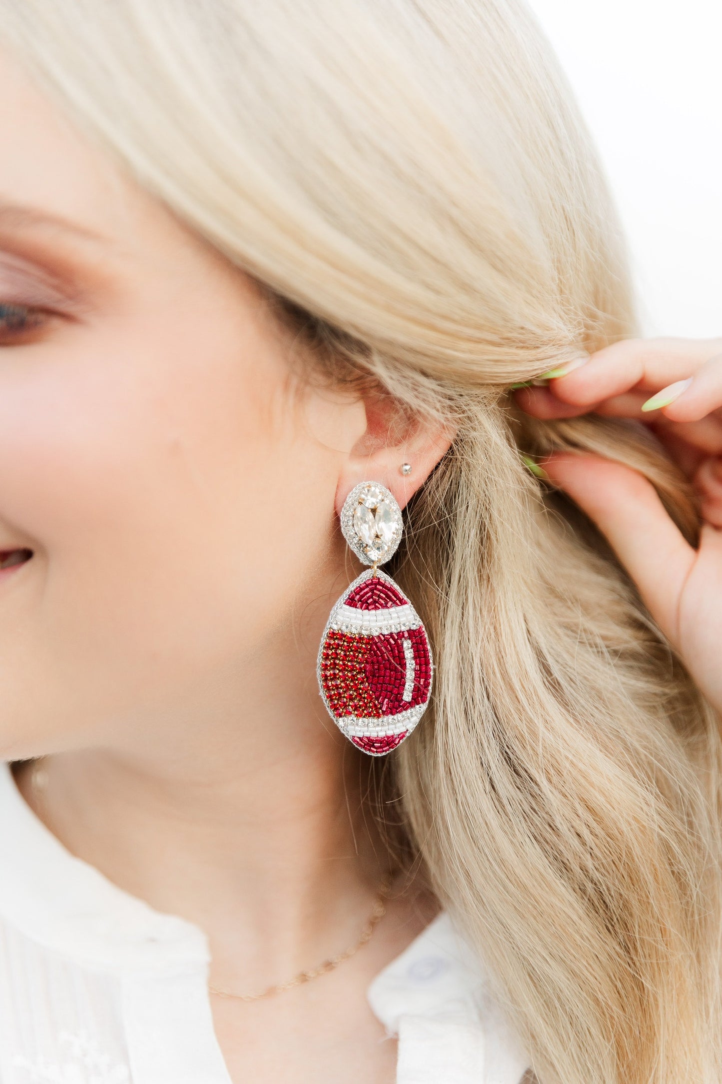 Beaded Maroon Footballs