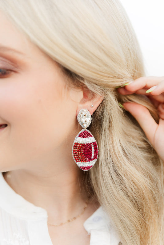 Beaded Maroon Footballs