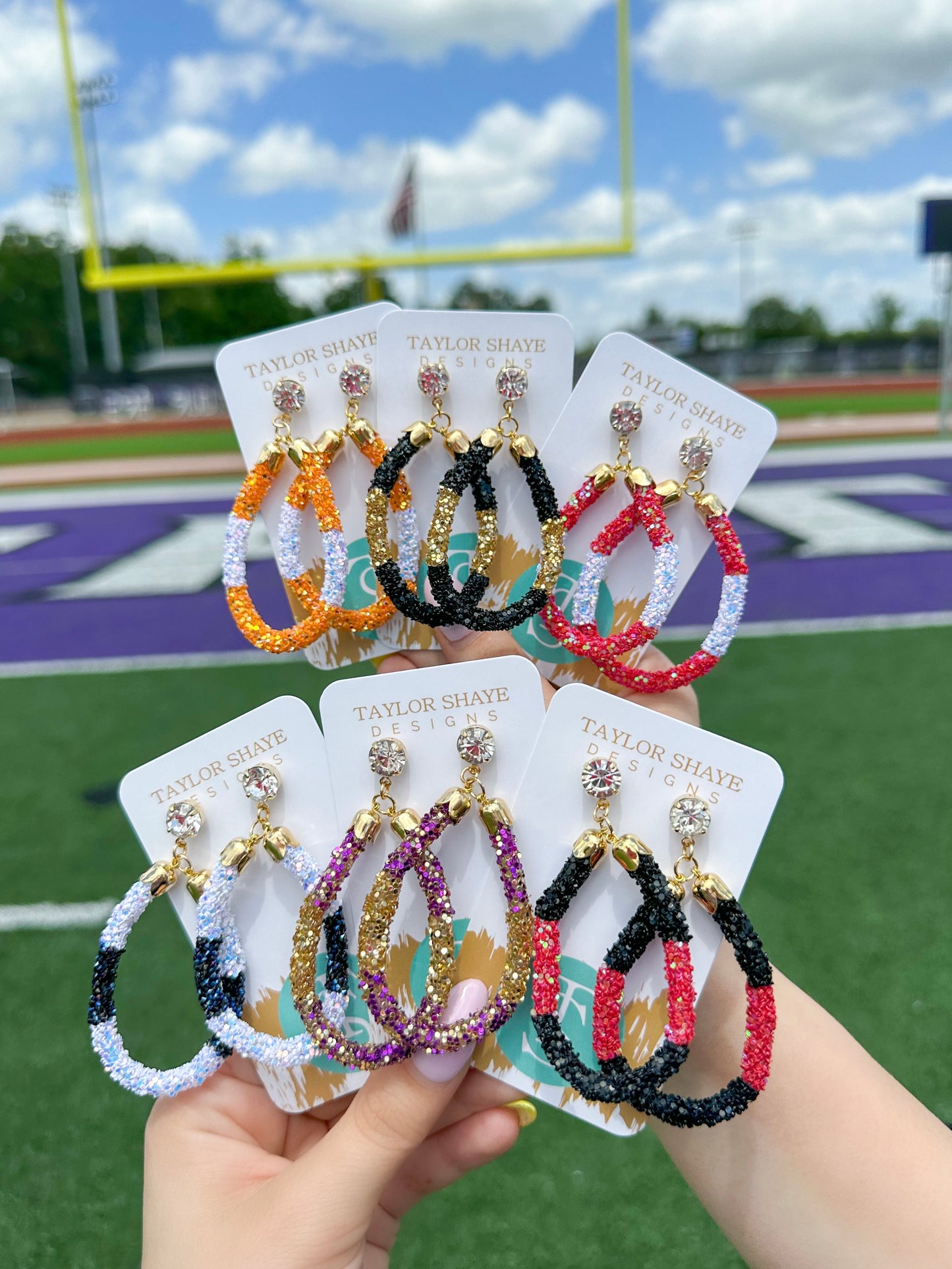 Gameday Glitter Teardrops