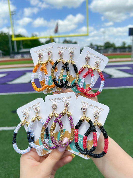 Gameday Glitter Teardrops