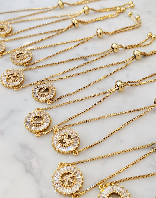 Initial Adjustable Bracelet | Gold