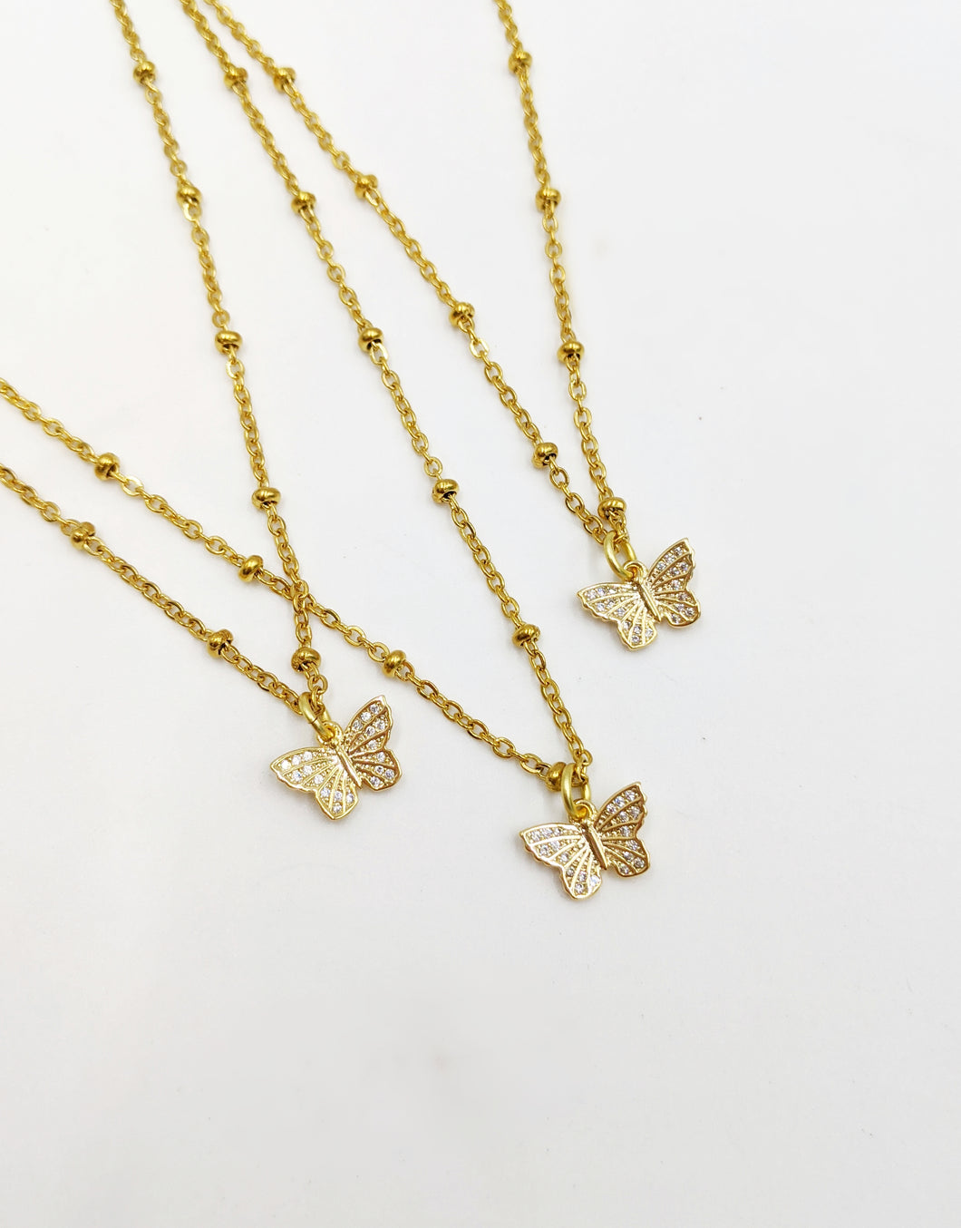 Stainless Steel Gold Chain Dainty Butterfly Necklace