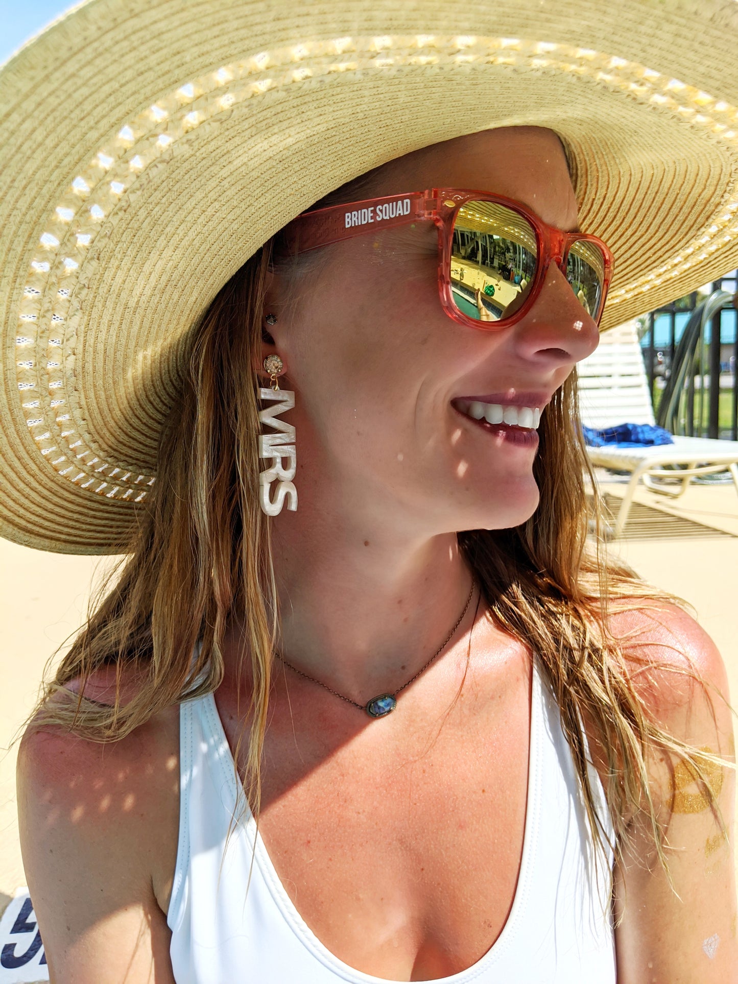 Shimmer "MRS" Bridal Earrings