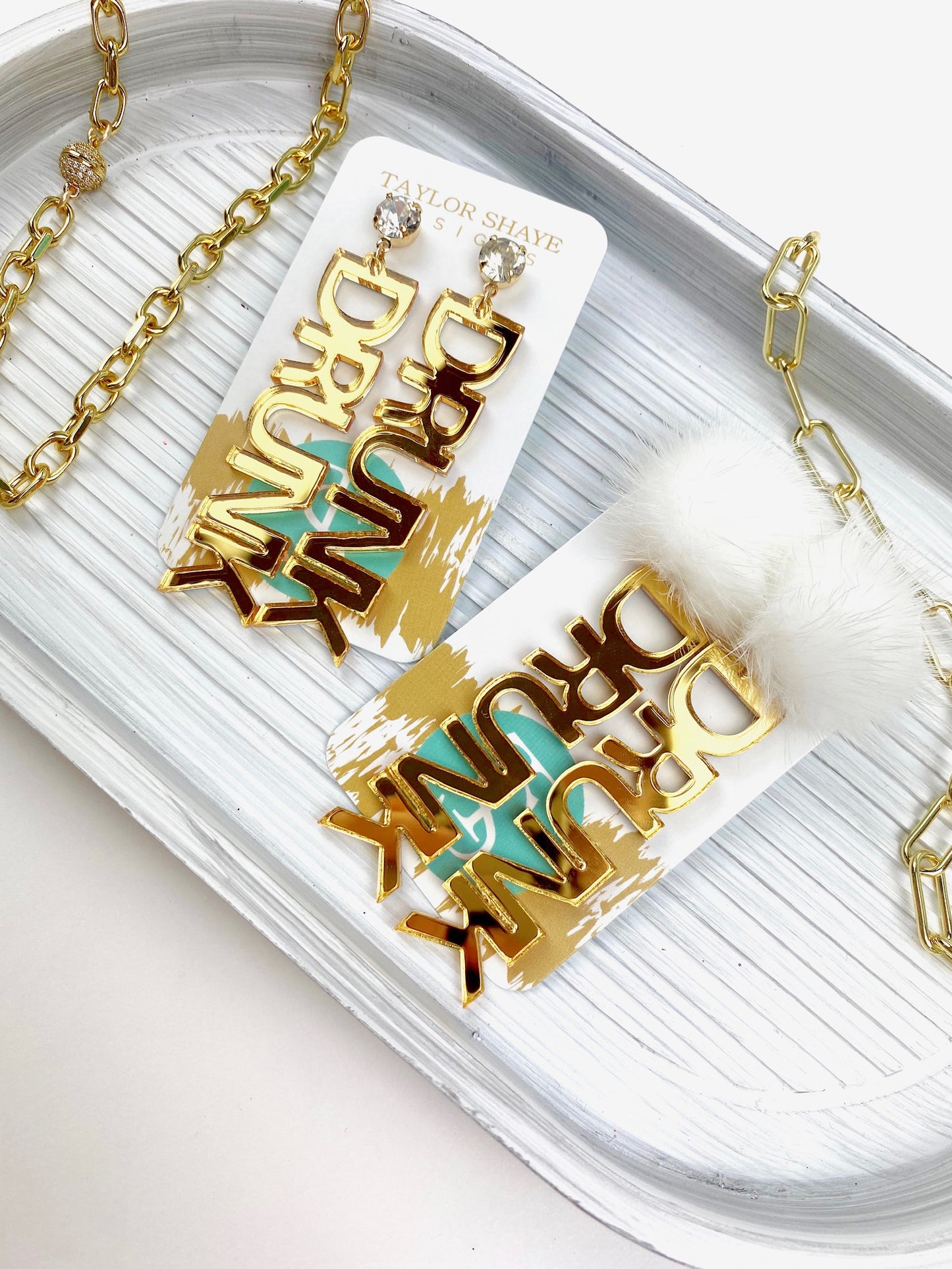 DRUNK Gold Mirror Drops