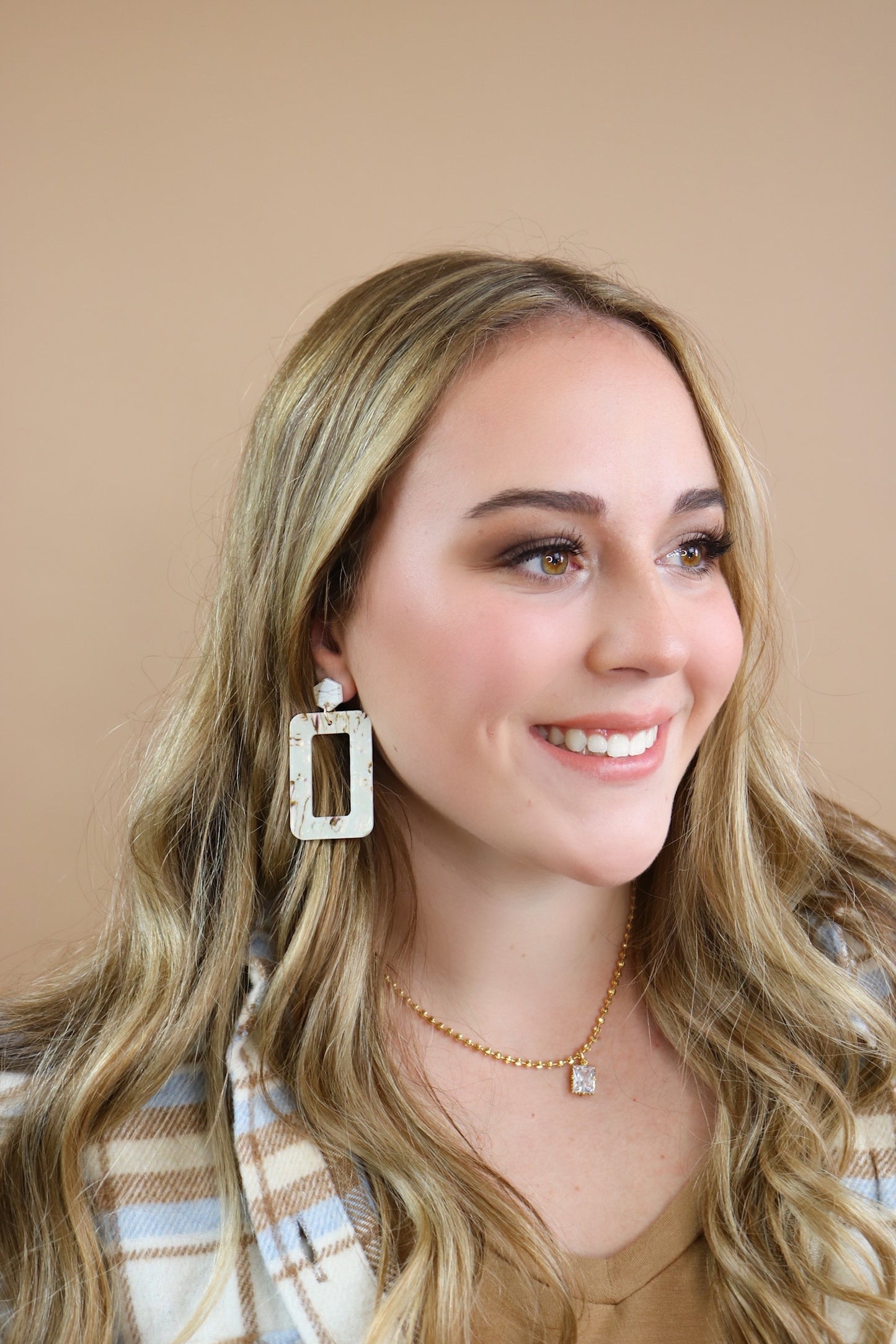 Tan/Marble Acrylic Rectangle Drops