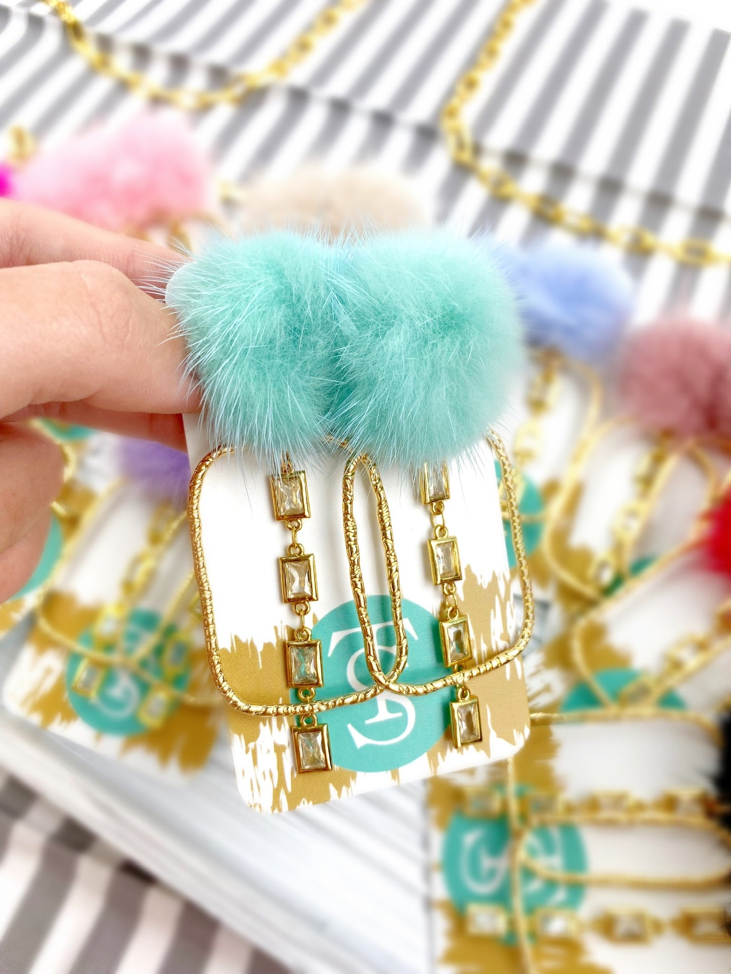 Puff Crystal CZ Hoops