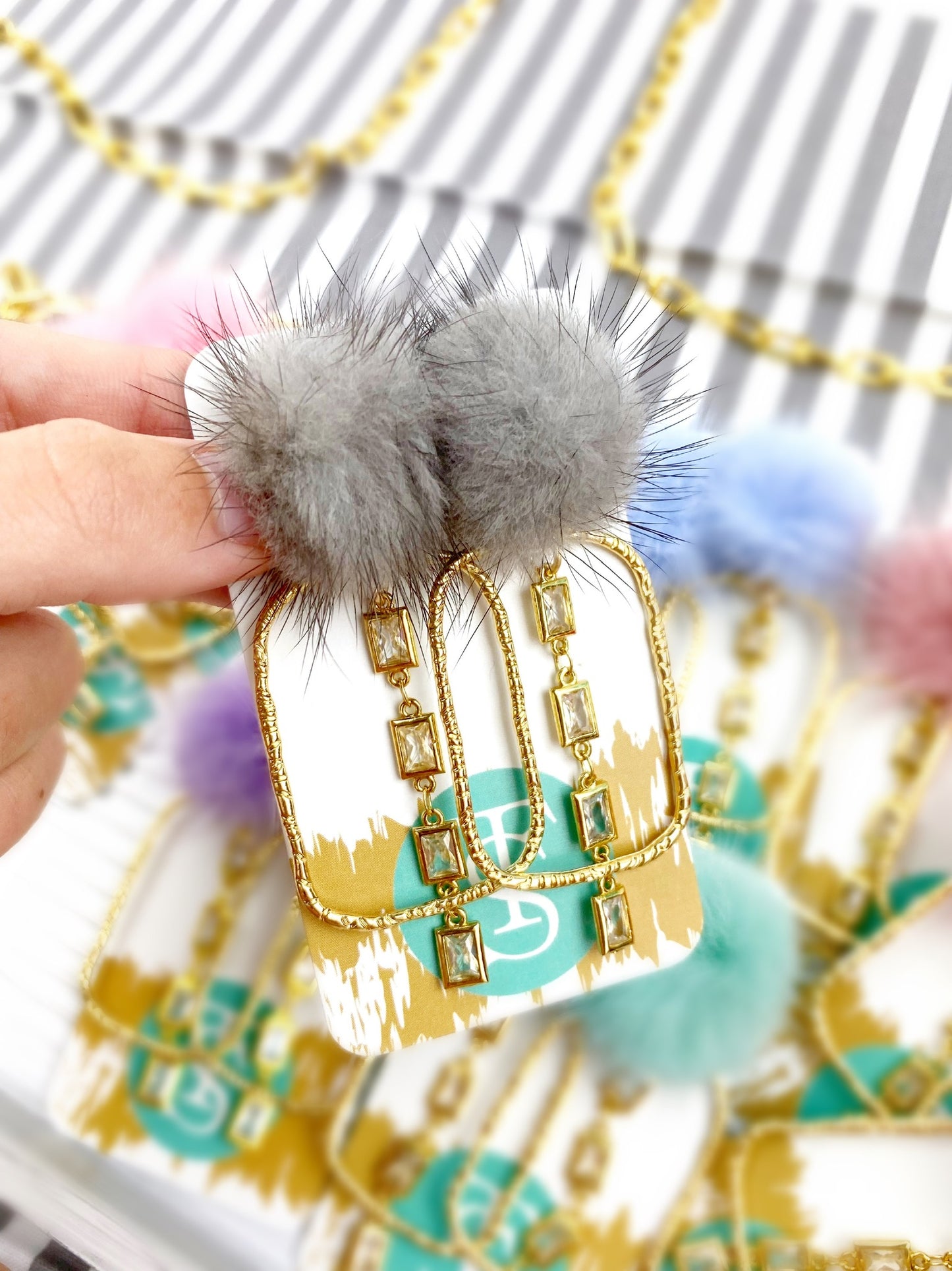 Puff Crystal CZ Hoops