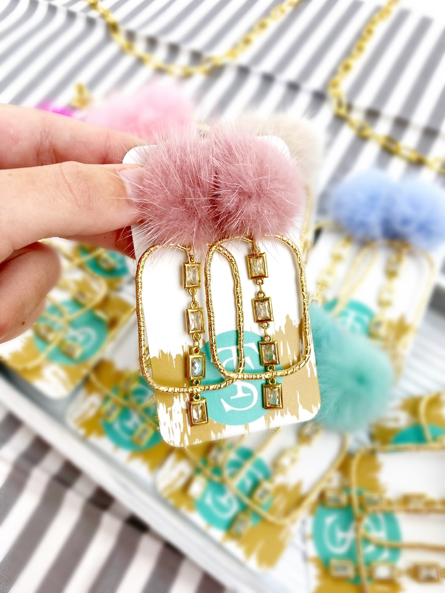 Puff Crystal CZ Hoops