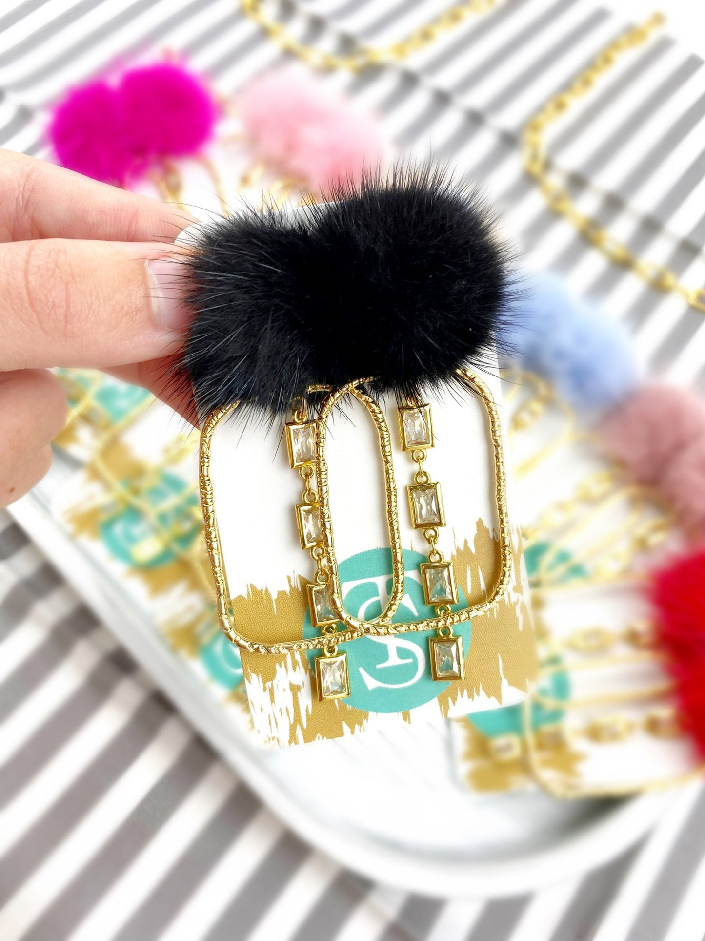 Puff Crystal CZ Hoops