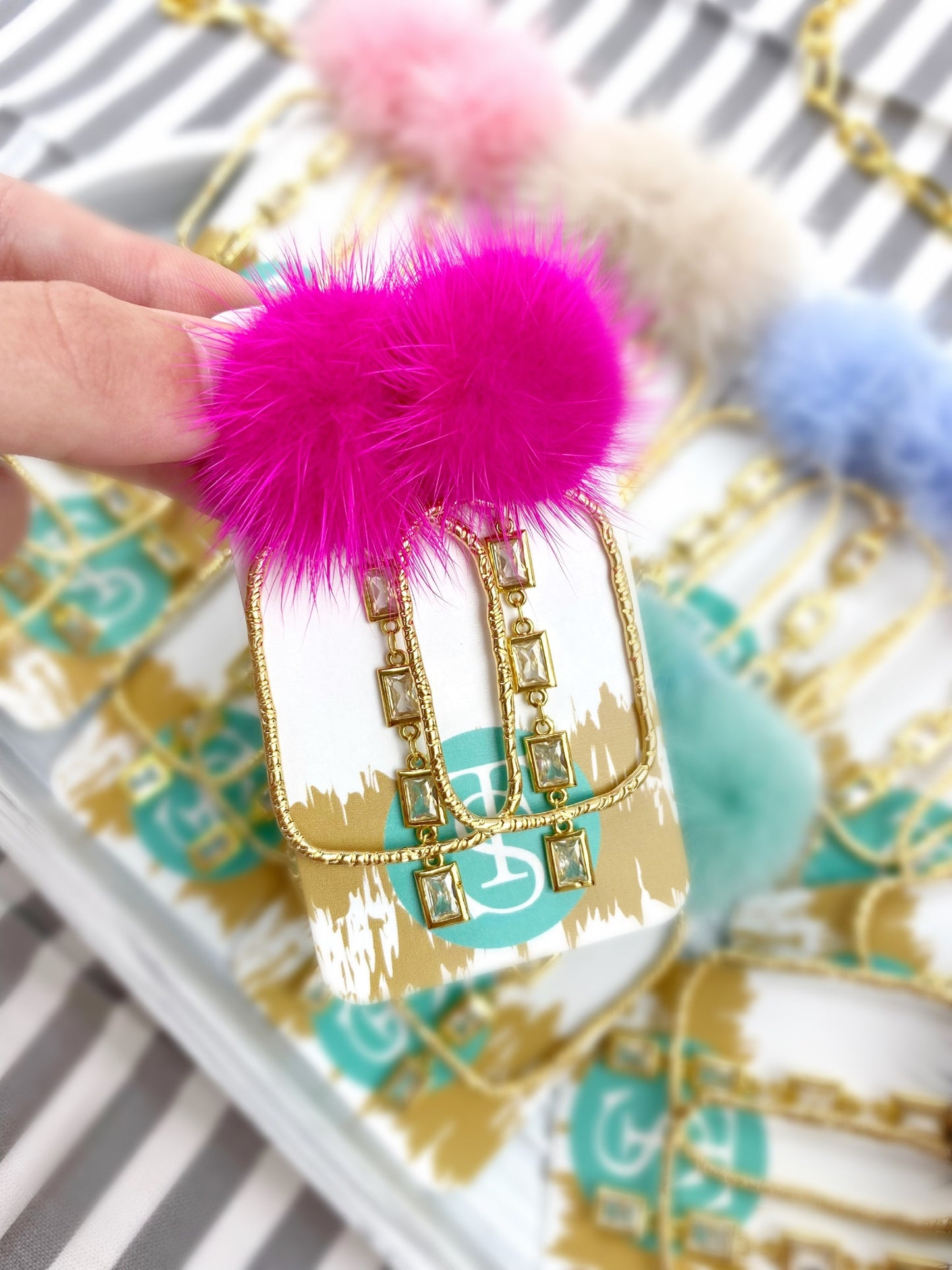 Puff Crystal CZ Hoops