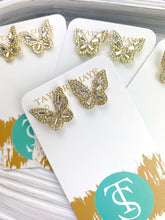 Load image into Gallery viewer, Crystal Butterfly Studs
