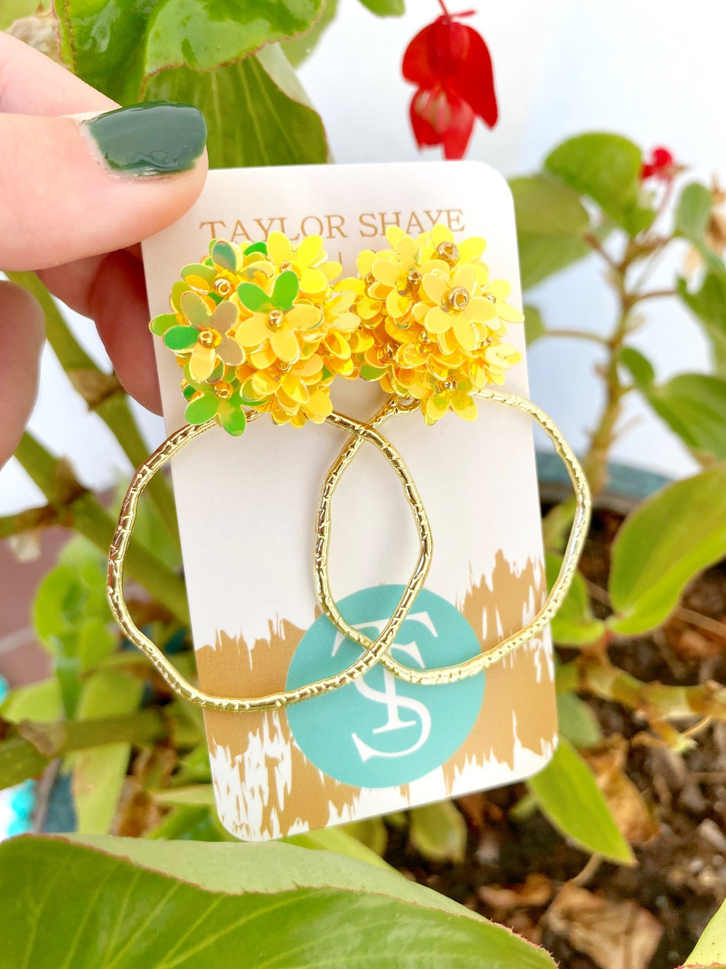 Iridescent Flower Hoops