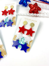 Load image into Gallery viewer, Red White &amp; Blue Triple Stars
