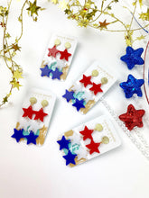 Load image into Gallery viewer, Red White &amp; Blue Triple Stars
