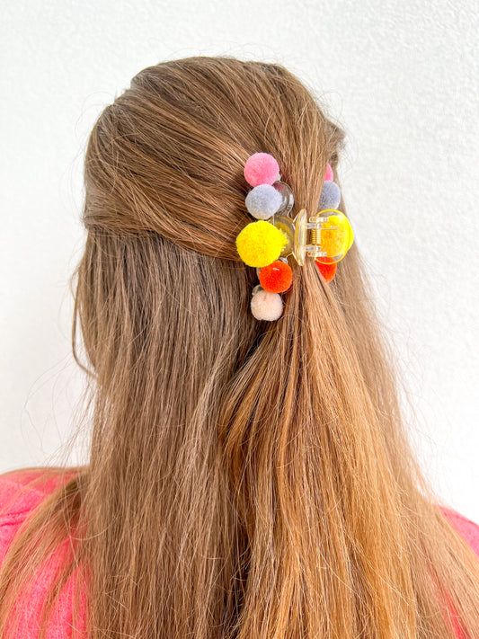 Pom Pom Hair Clip