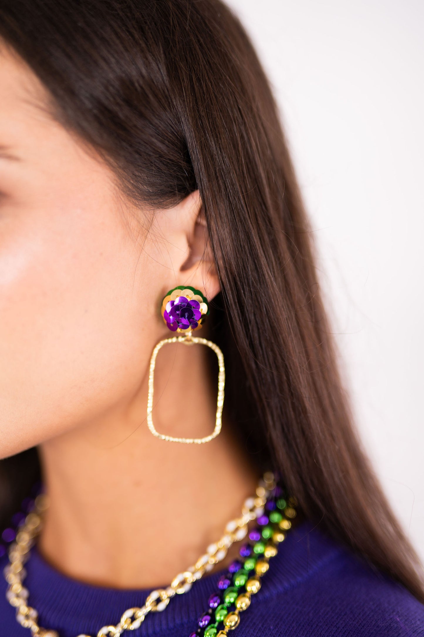 Royal Sequin Hoops