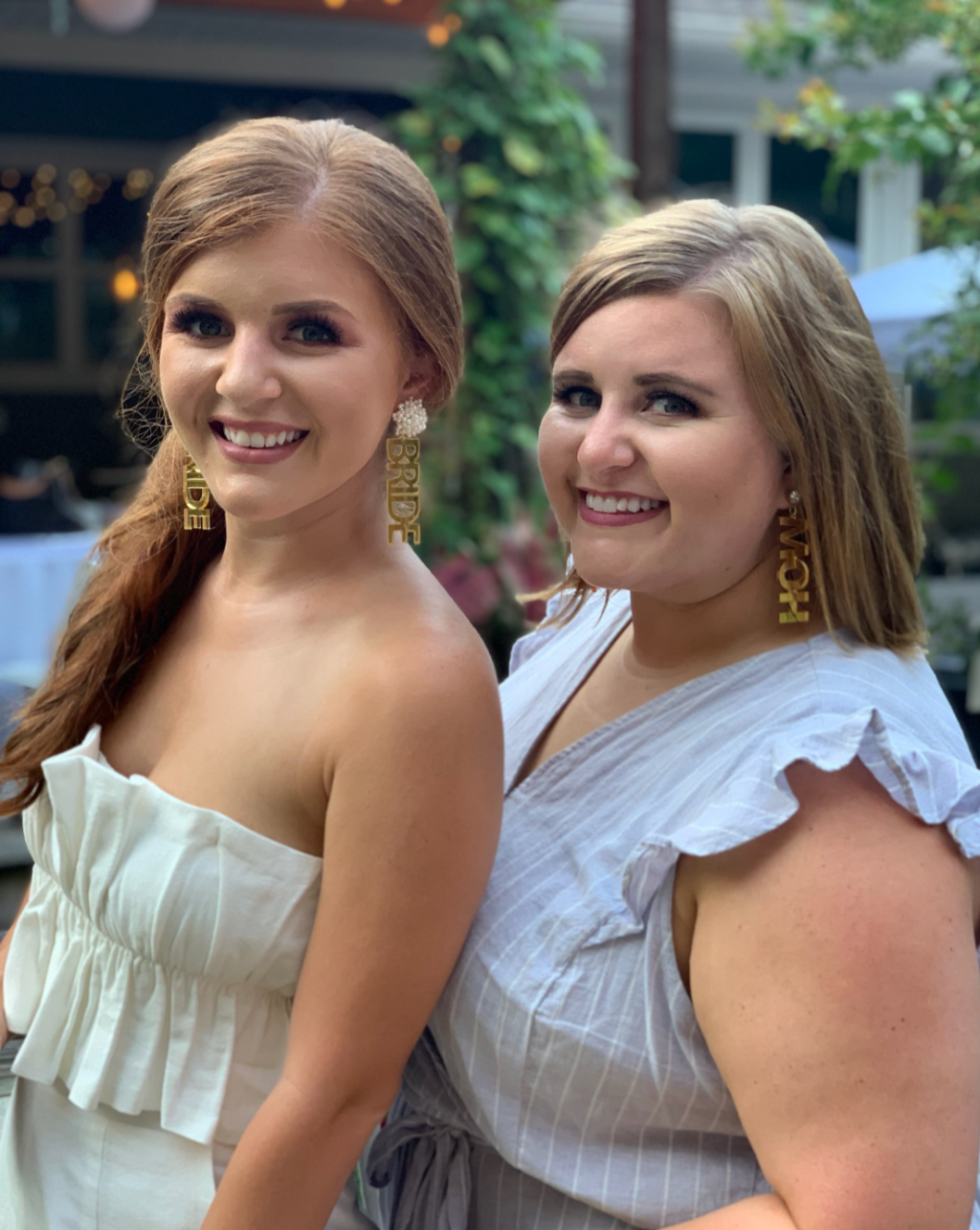 Gold Mirror Bride Earrings