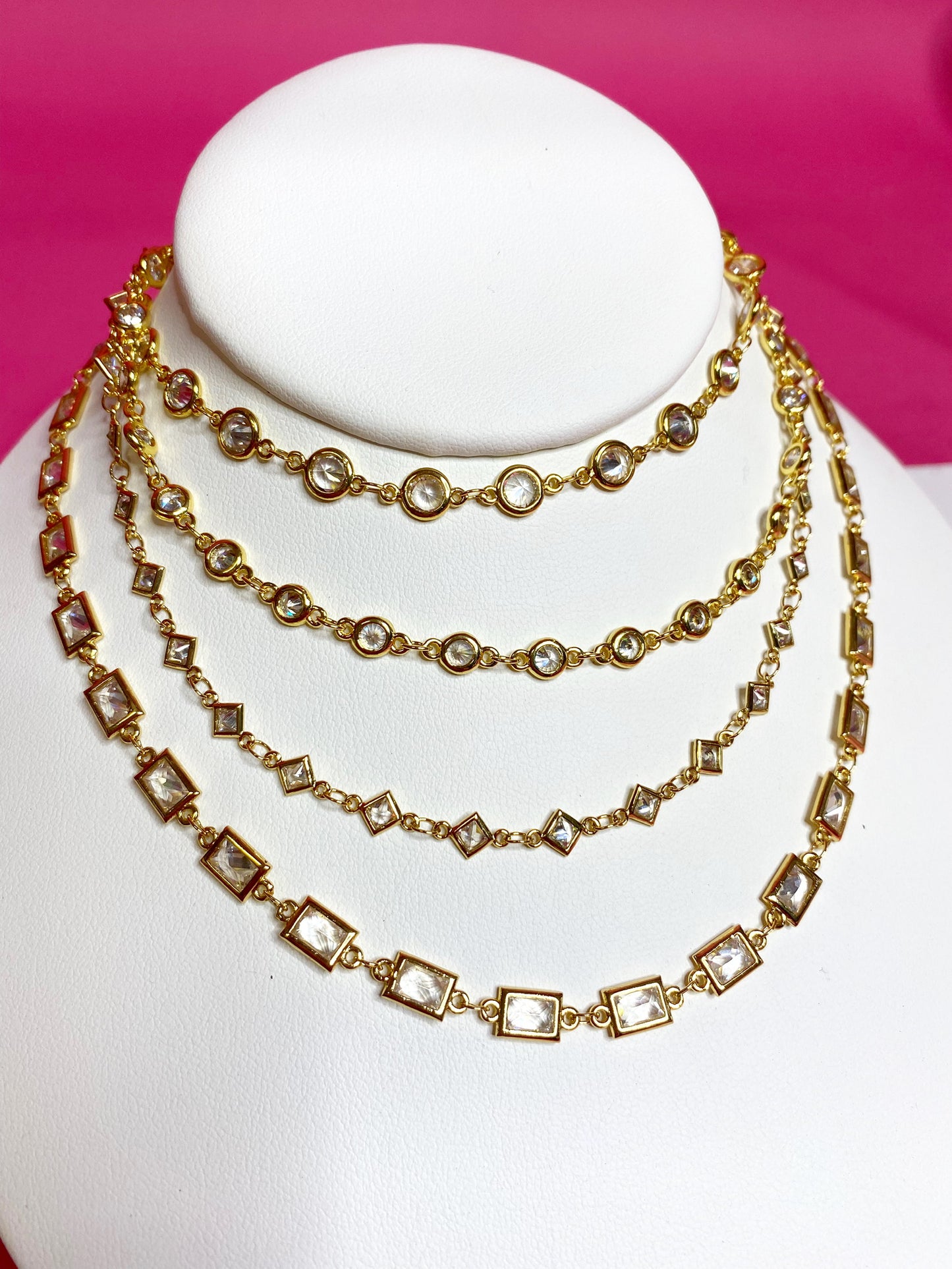CZ Chain Layering Chokers