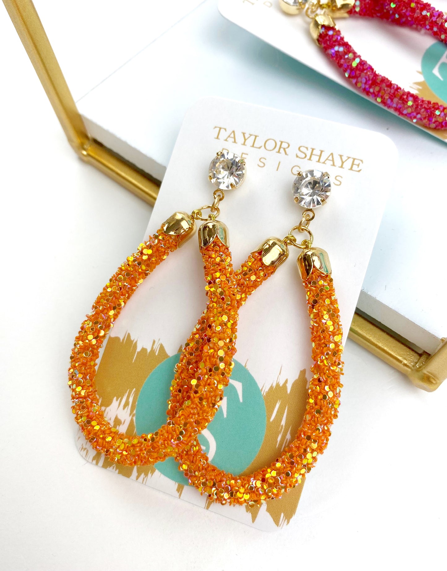 Green Glitter Teardrops