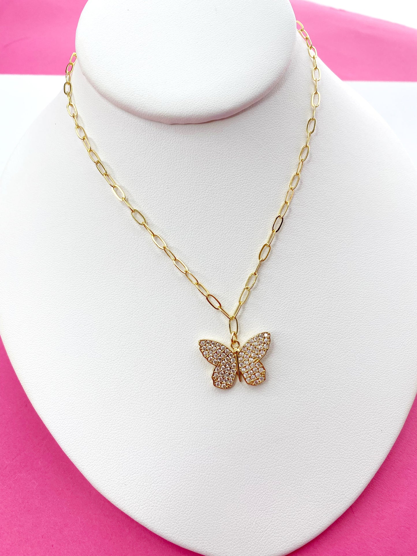 Dainty Butterfly CZ Necklace