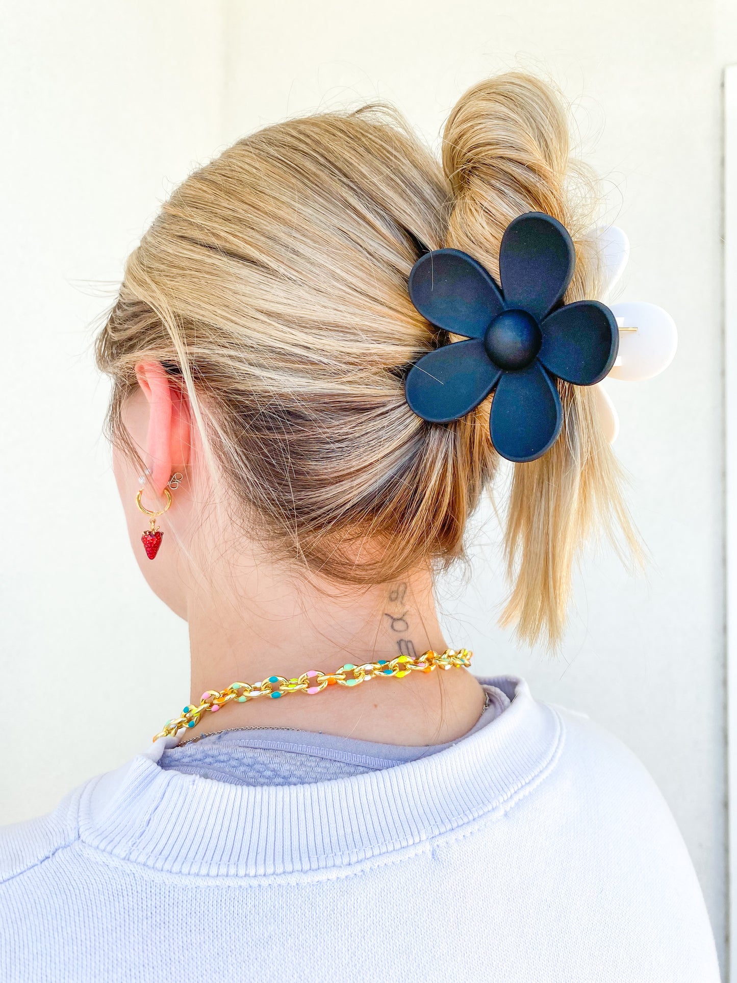 Color Block Flower Hair Clip