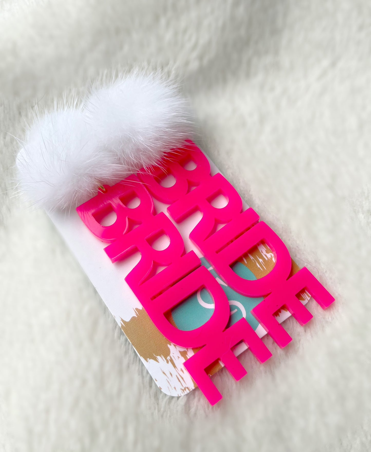 Neon Pink Bride Earrings