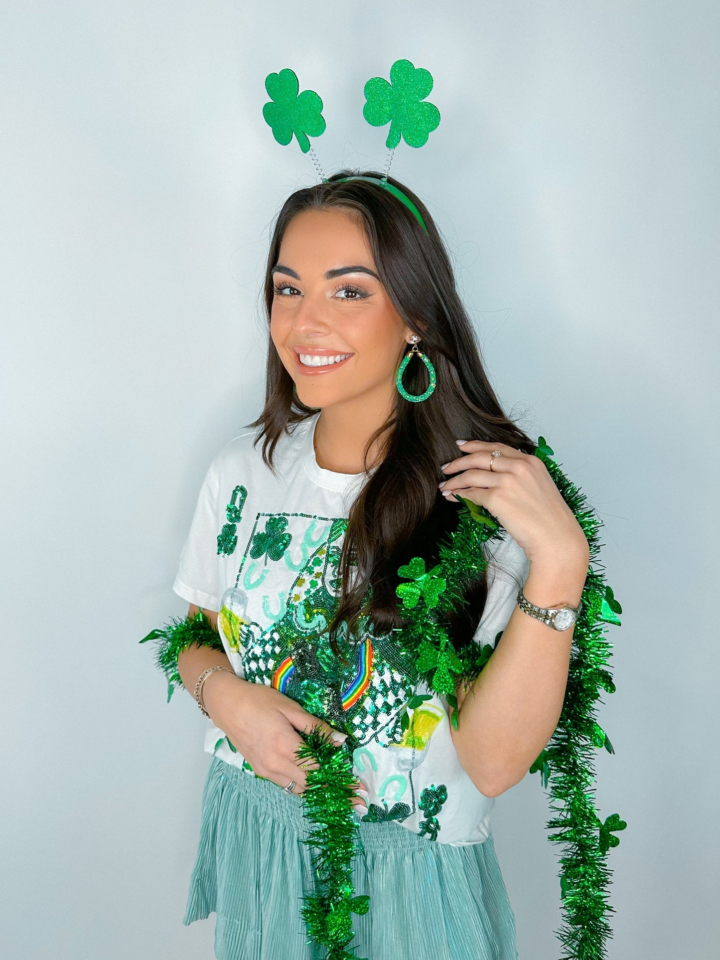 Green Glitter Teardrops