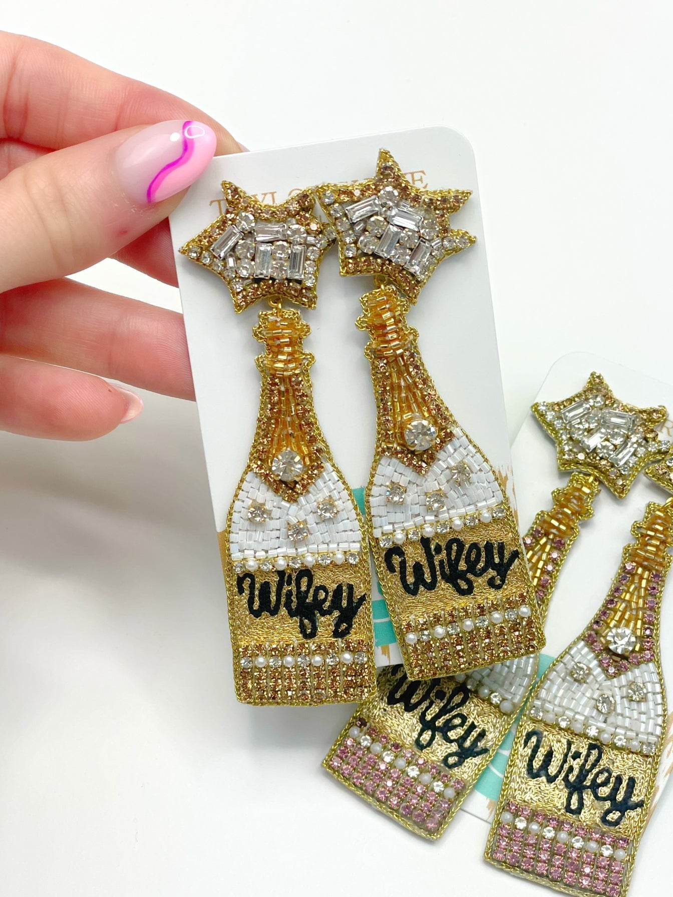 Wifey Custom Beaded Bottles