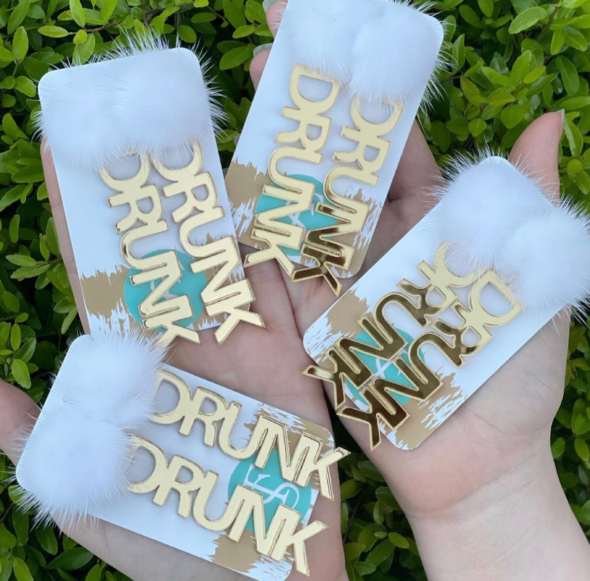 DRUNK Gold Mirror Drops