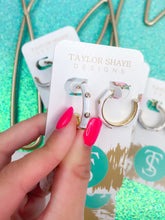 Load image into Gallery viewer, Kelly Enamel CZ Hoops
