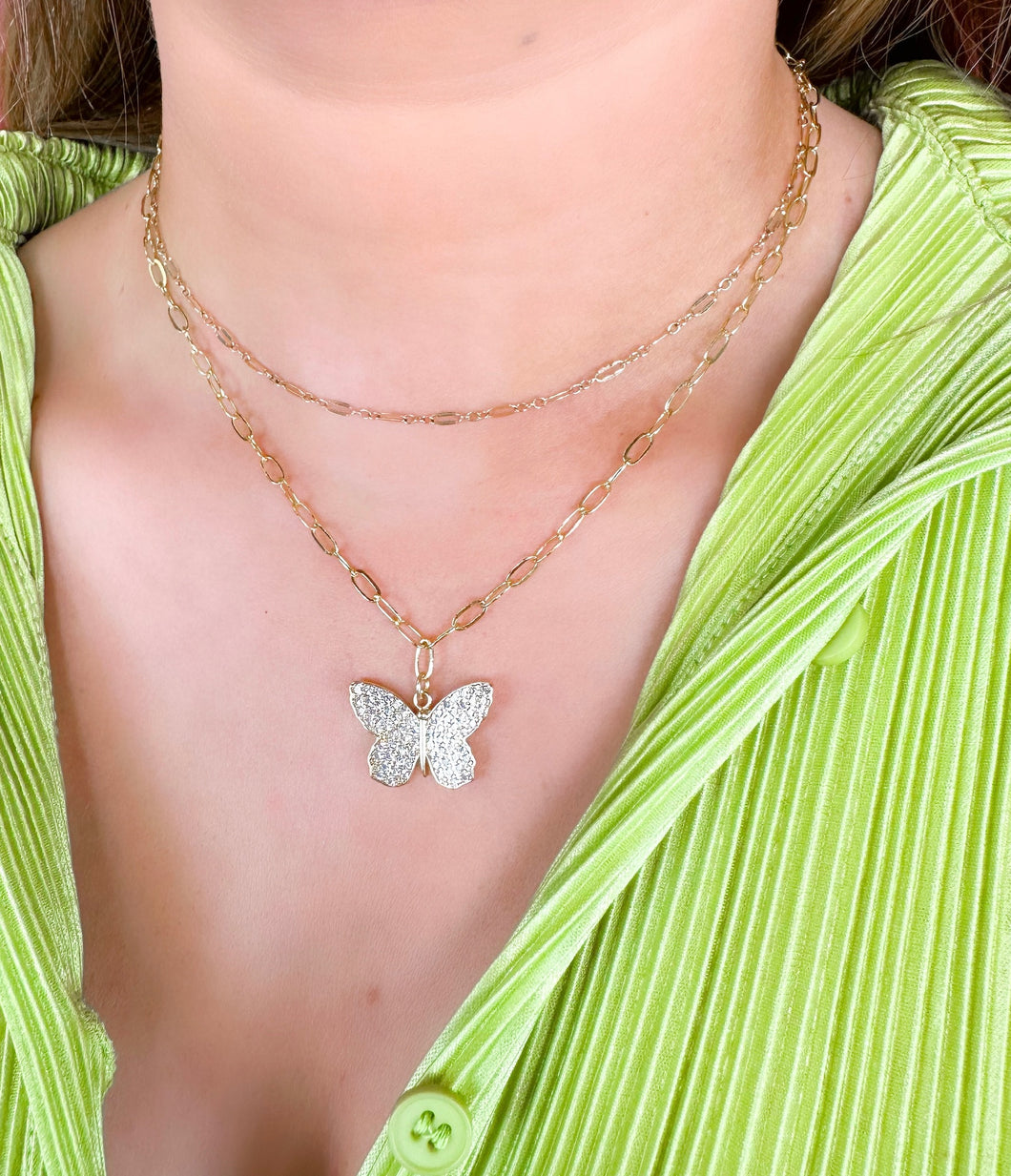 Dainty Butterfly CZ Necklace