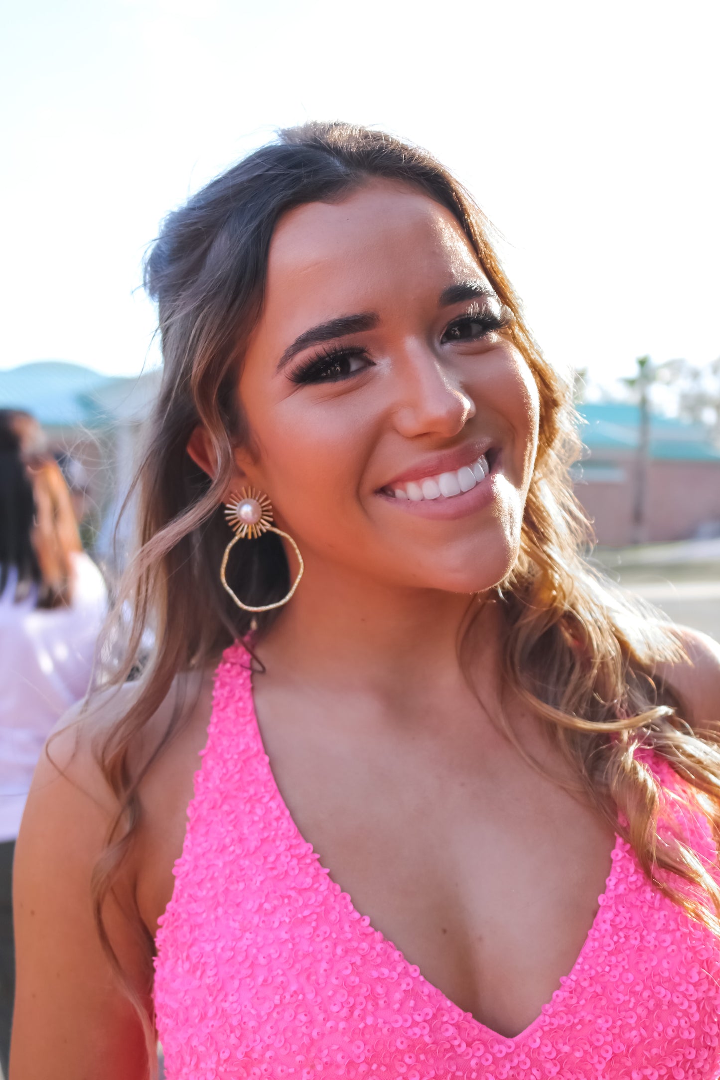 Pearl Sunburst Hoops