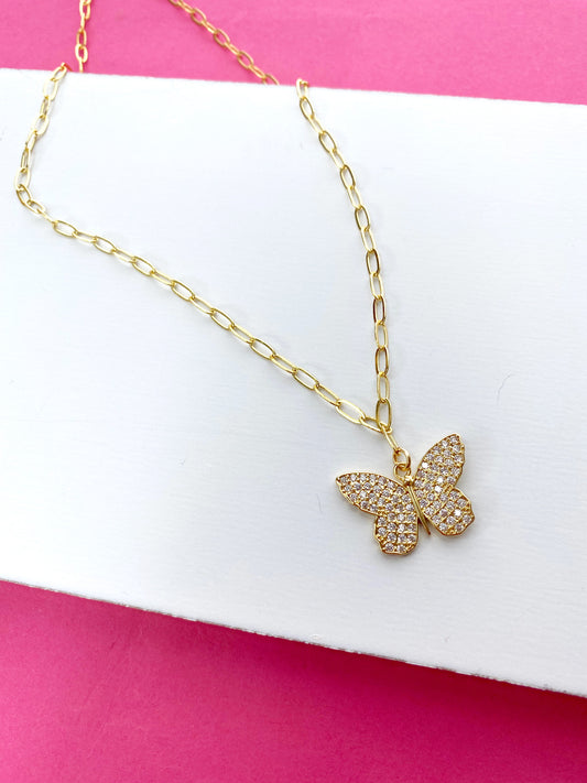 Dainty Butterfly CZ Necklace