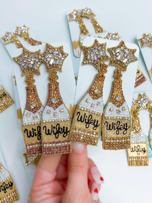 Wifey Custom Beaded Bottles