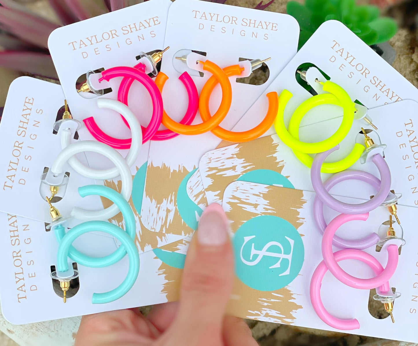 Colorful Enamel Hoops