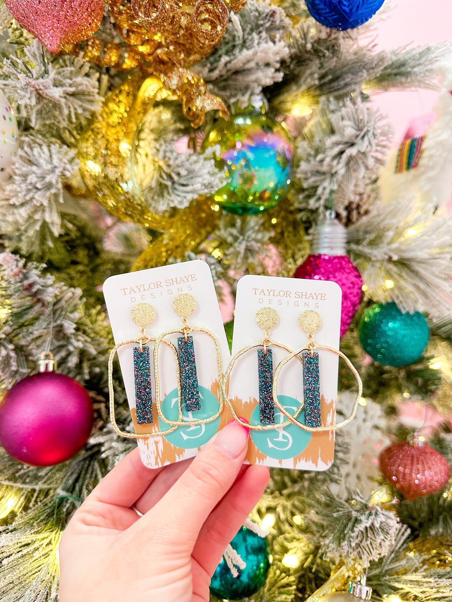 Dark Rainbow Stick Hoops