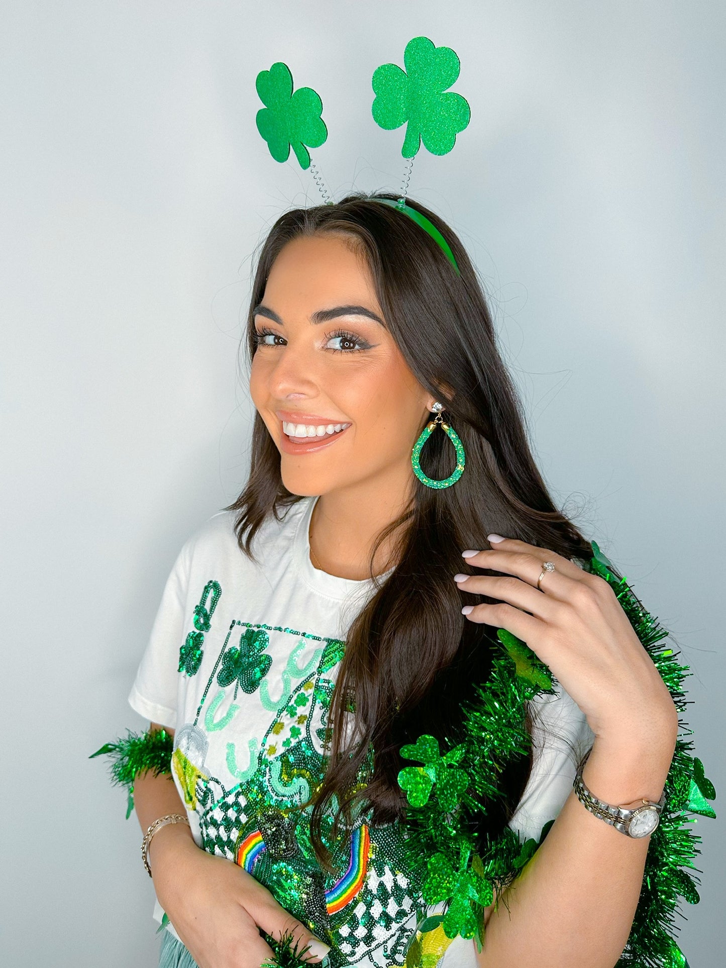 Green Glitter Teardrops