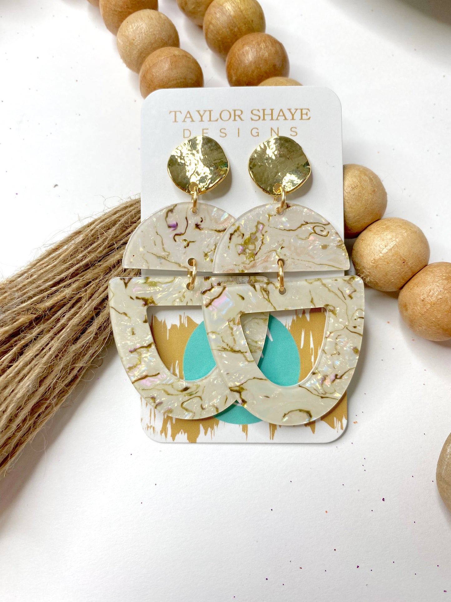 Tan/Marble Acrylic Drops
