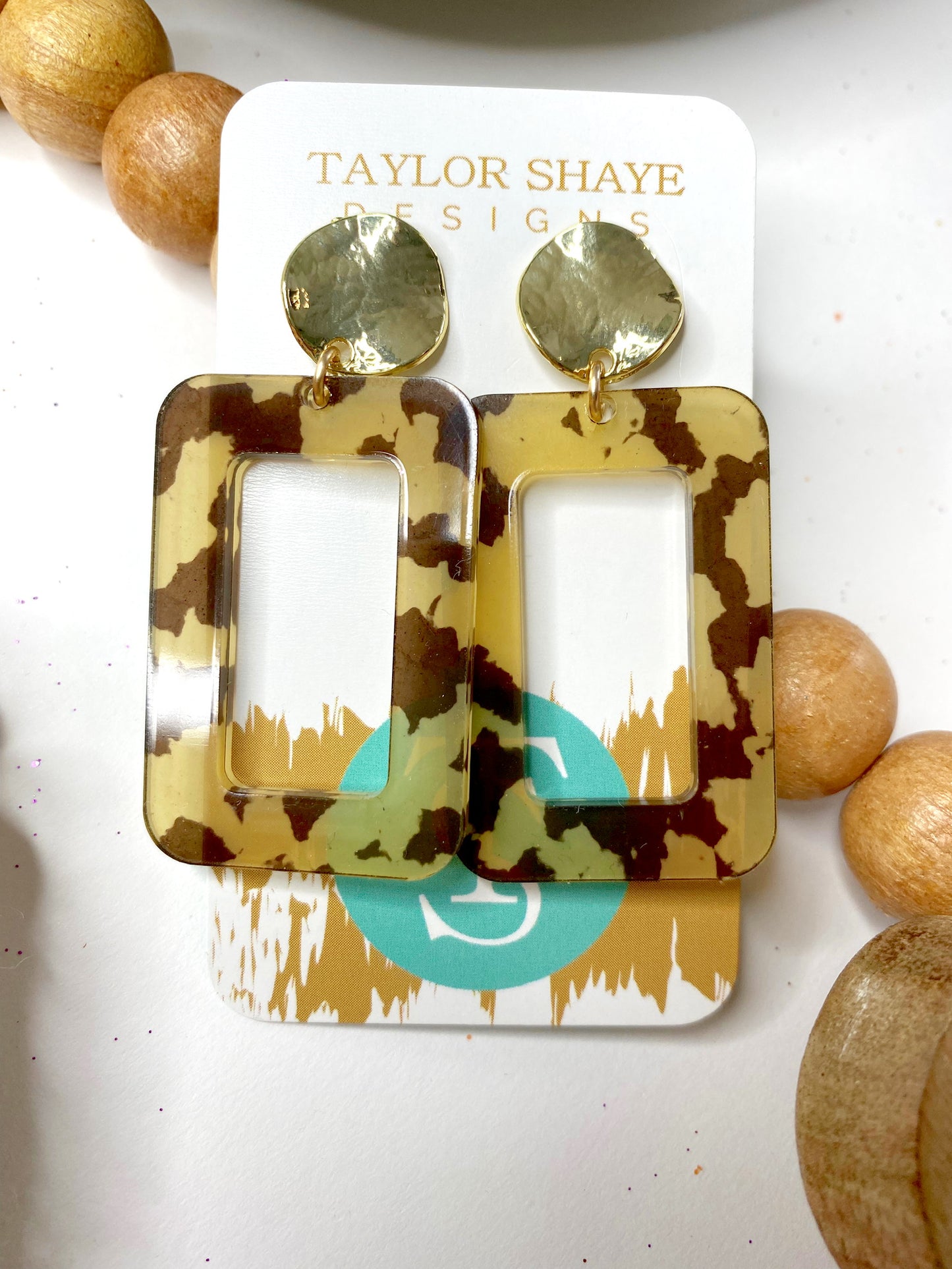 Tortoise Acrylic Rectangle Drops