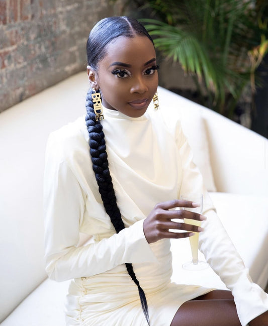 Gold Mirror Bride Earrings