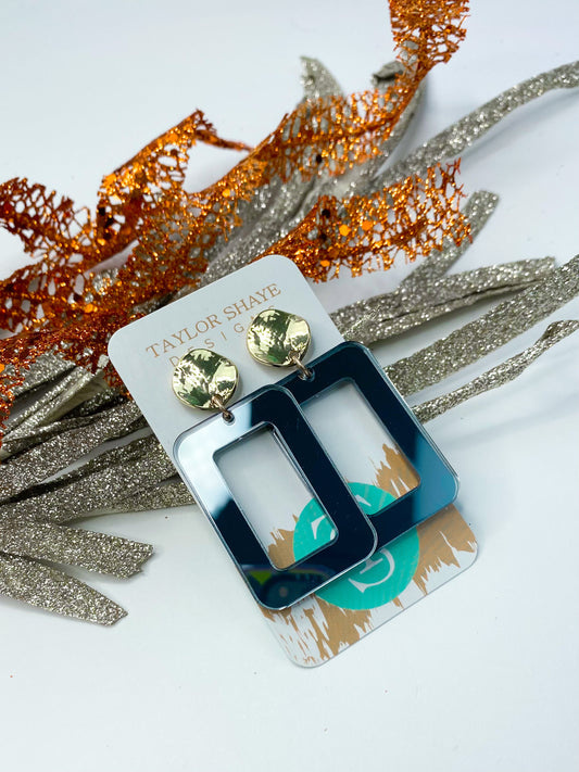 Gray Mirror Acrylic Rectangle Drops